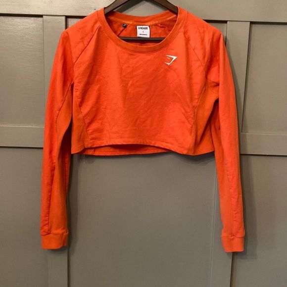 Gymshark Training Cropped Sweater Sweatshirt in Solar Orange Size Large - Picture 5 of 11